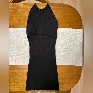 Kendall & Kylie Black Sweater Backless Dress
